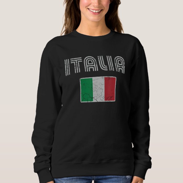 Retro Italia Flagga Italien Italiano Kärlek Fami T Shirt (Framsida)
