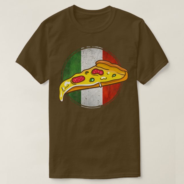 Retro Italia Flagga Italien Pizza Slice Funny Ital T Shirt (Design framsida)