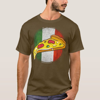 Retro Italia Flagga Italien Pizza Slice Funny Ital T Shirt