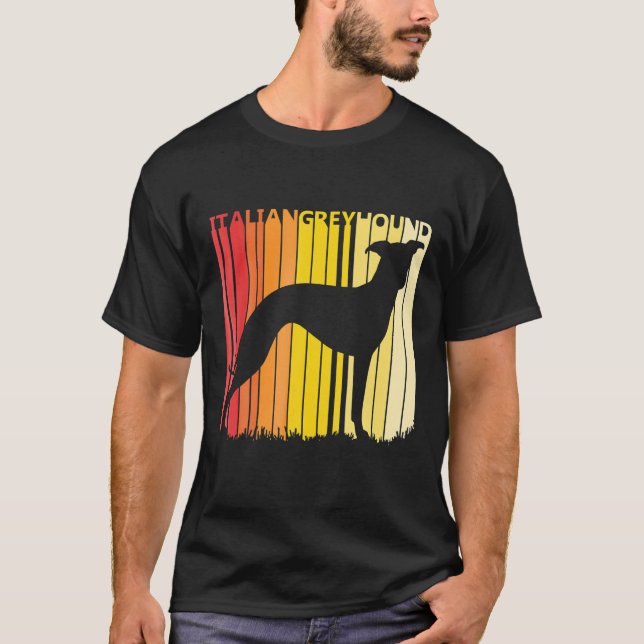 Retro Italian Greyhound Dog Retro Dog Lover T Shirt (Framsida)