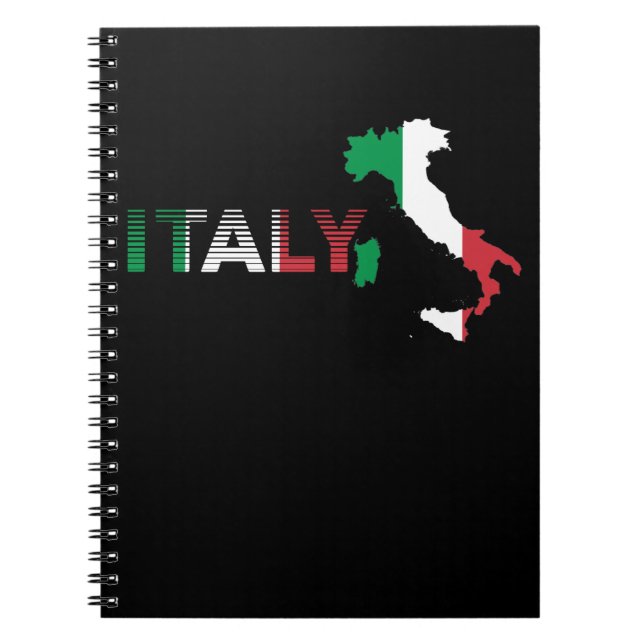 Retro Italien Flagga Traveler Äventyr Traveling Anteckningsbok (Framsidan)