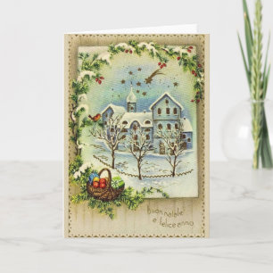 Retro italiensk jul och kort för nytt år