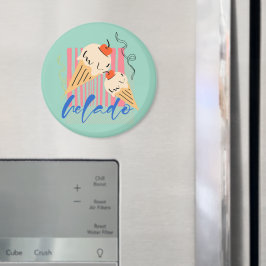 Retro italienska glasskoner magnet