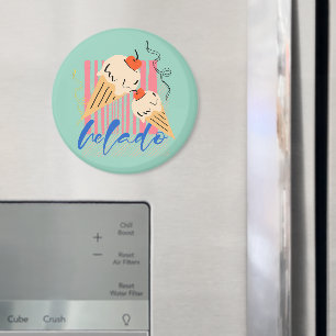 Retro italienska glasskoner magnet