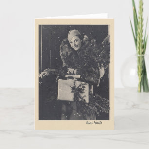 Retro Italienskt Buon Natale-julkort Helgkort