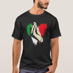 Retro Italy Flagga Heart Italien Hand Gesture Ital T Shirt