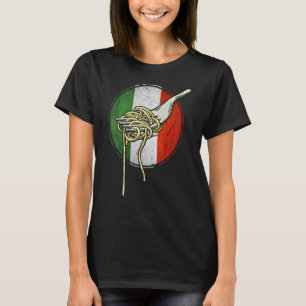 Retro Italy Flagga Italien Spaghetti Italia Pasta T Shirt