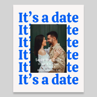 Retro Its A Date Photo Wedding Save The Date Flygblad