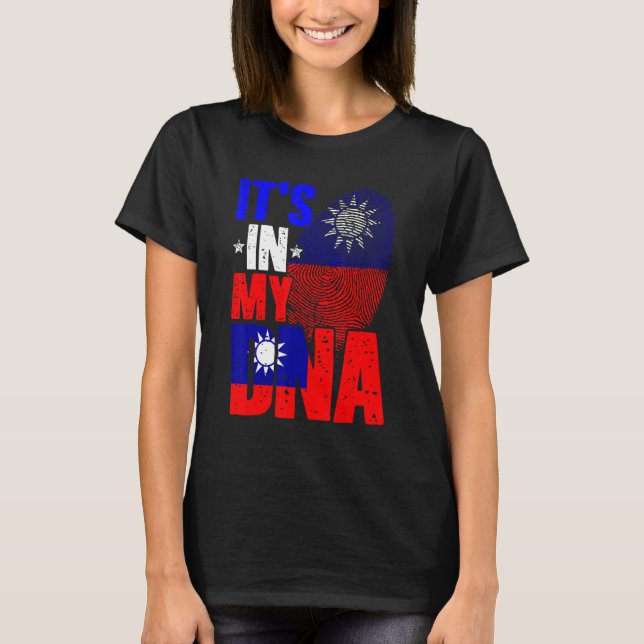 Retro It's In My DNA Taiwan Roots Taiwanese Flag F T Shirt (Framsida)