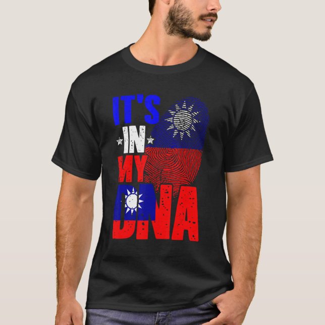 Retro It's In My DNA Taiwan Roots Taiwanese Flag F T Shirt (Framsida)