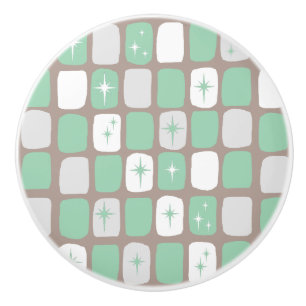 Retro Jade Starbursts Ceramic Knob Knopp