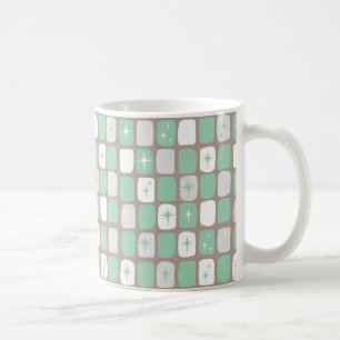 Retro Jade Starbursts Coffee Mugg