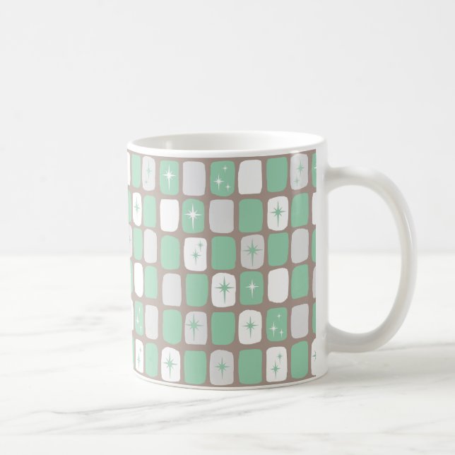 Retro Jade Starbursts Coffee Mugg (Höger)