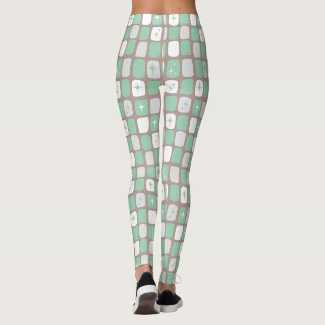 Retro Jade Starbursts Leggings (Baksida)