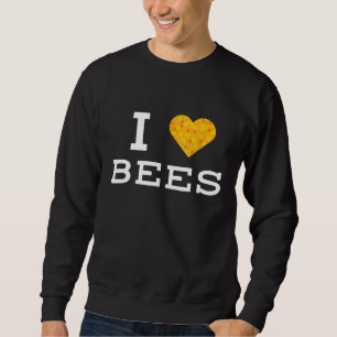 Retro jag älskar bin Bikupa Biodlare Apiarist Co Lång Ärmad Tröja