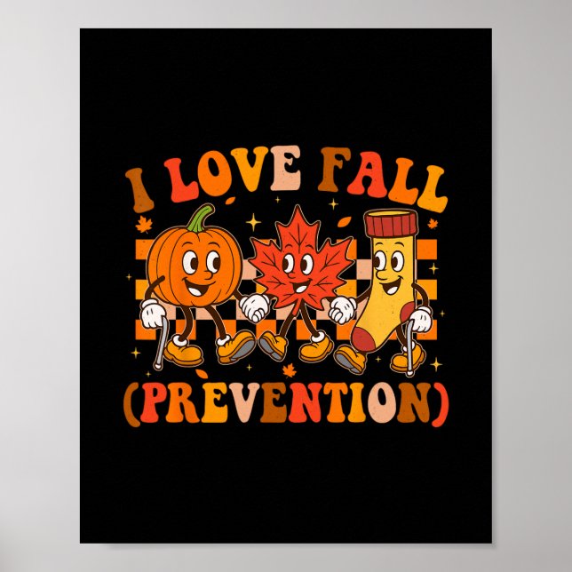 Retro Jag älskar fallprevention Fall Fysioterapi Poster (Framsidan)