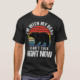 Retro, jag är med mitt björn Mamma, lustigt Pappa T Shirt