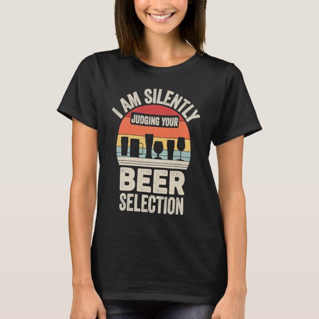 Retro, jag dömer tyst ditt val av öl t shirt (Framsida)