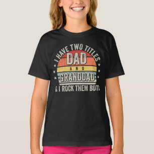 Retro Jag har två titles Pappa och Granddad Girl G T Shirt