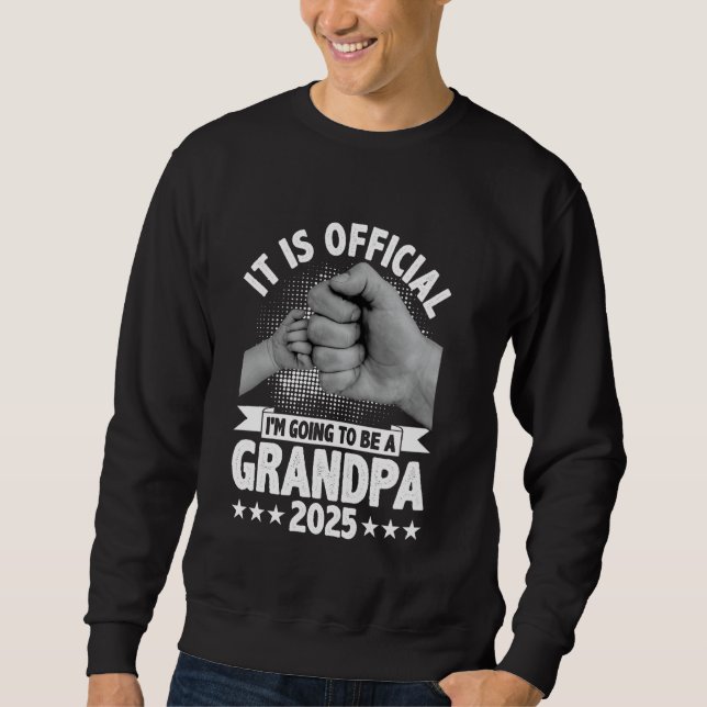 Retro Jag Kommer Att Bli Farfar 2025 Knutna Nävar  Lång Ärmad Tröja (Framsida)