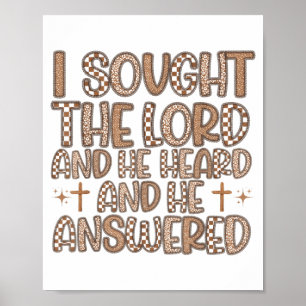 Retro Jag sökte Herren han hörde mig Kristna Bibel Poster