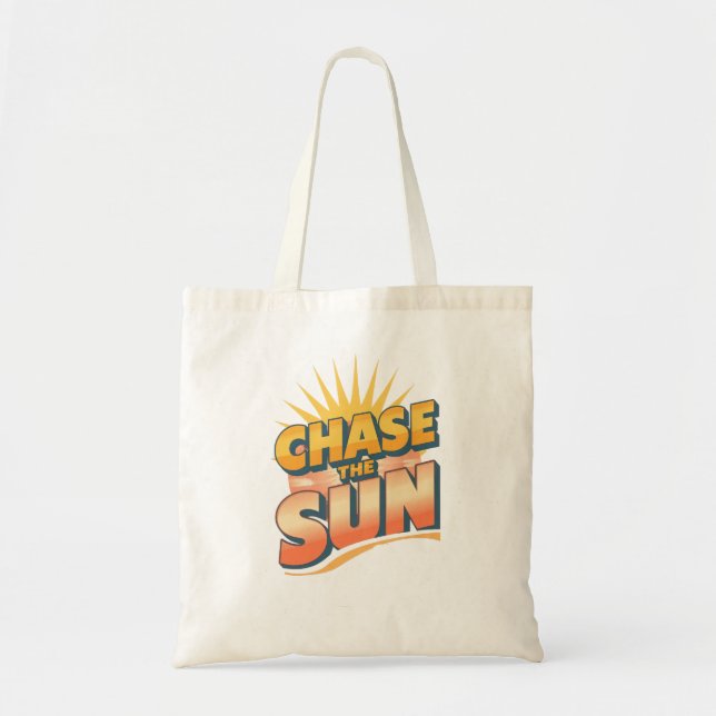 Retro "Jaga solen" sommar-citat Tygkasse (Framsidan)