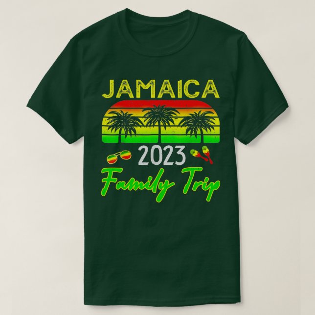 Retro Jamaica Family Vacation 2023 Jamaican Holida T Shirt (Design framsida)