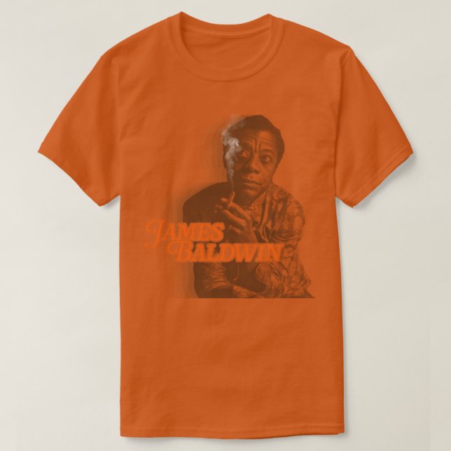 Retro James Baldwin Sepia Fade Tribute T Shirt (Design framsida)