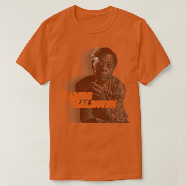 Retro James Baldwin Sepia Fade Tribute T Shirt (Design framsida)