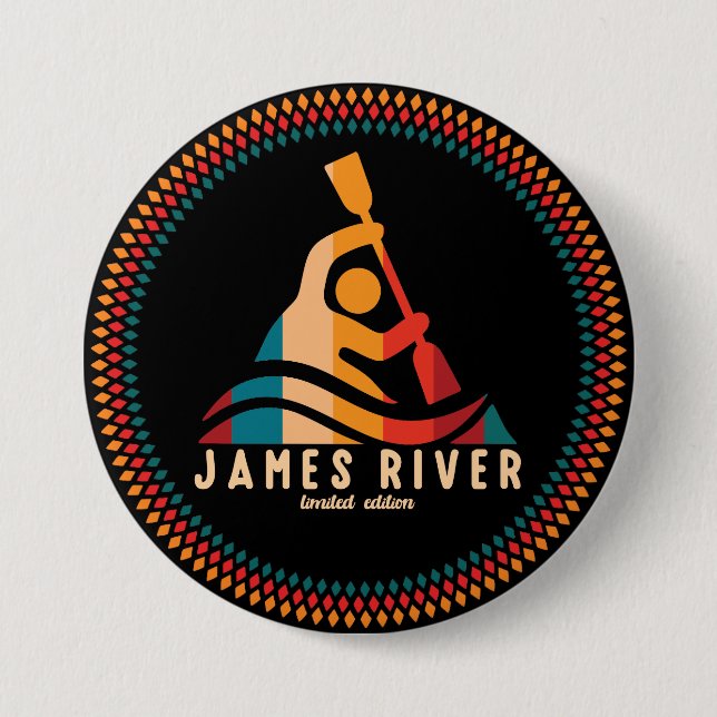 Retro James River Kayaking Knapp (Framsida)