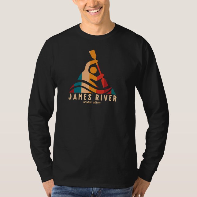 Retro James River Kayaking T Shirt (Framsida)