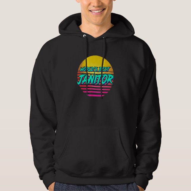 Retro Janitor Profession Hoodie (Framsida)