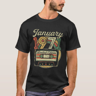 Retro Januari 1971 Kassettband 51St Birthday Dec T Shirt