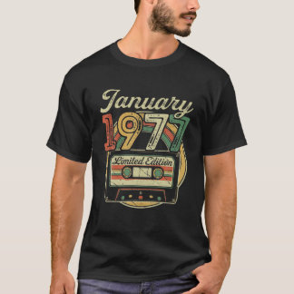Retro Januari 1977 Kassettband 45th Birthday Dec T Shirt