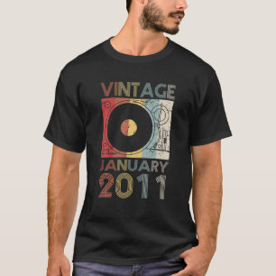 Retro Januari 2011 T 11th Birthday Gift 11 Years O Shirt