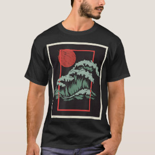 Retro Japan Wave Woodblock Japansk art  T Shirt