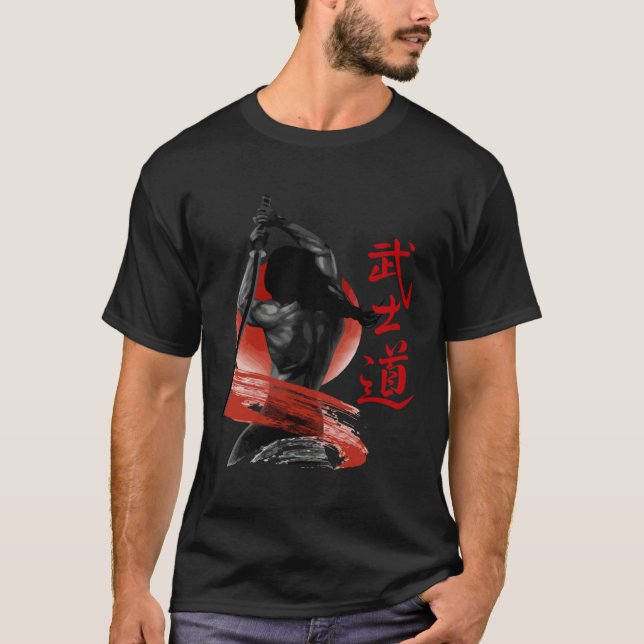 Retro Japanese Samurai   Retro Japan Graphic  Roni T Shirt (Framsida)