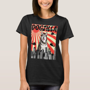 Retro Japansk Dogzilla Alaska Malamute T Shirt