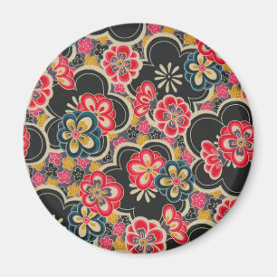 Retro japansk KimonoOrigami Sakura blomma Magnet