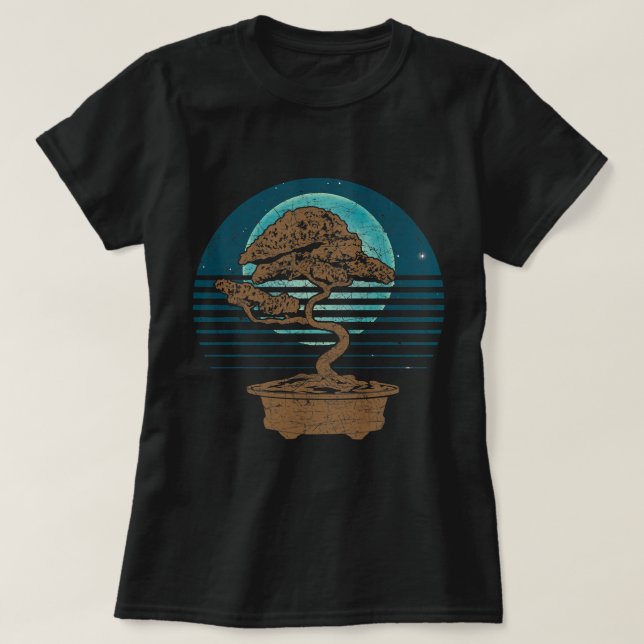 Retro japansk kulturbuddhist full Moon Zen Bons T Shirt (Design framsida)