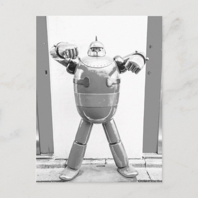 Retro Japansk Robot Vykort (Framsida)