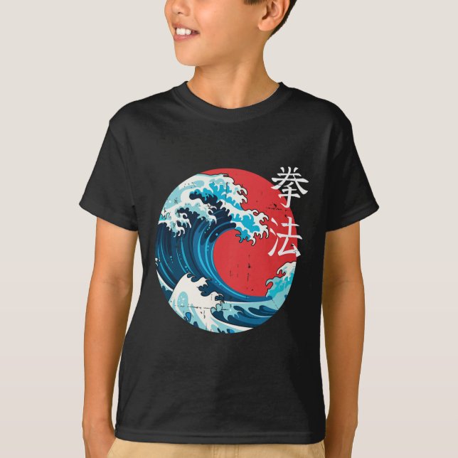 Retro Japansk Wave Kenpo Karate Martial Arts Self T Shirt (Framsida)