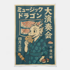Retro Japanska Dragon Kökshandduk