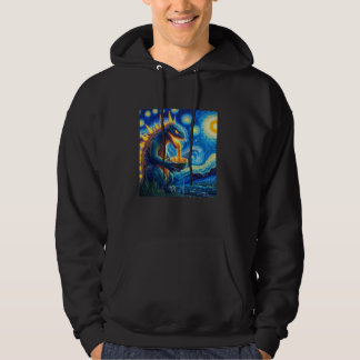 Retro Japanska Kaiju Eating Ramen Starry Natt Par Hoodie