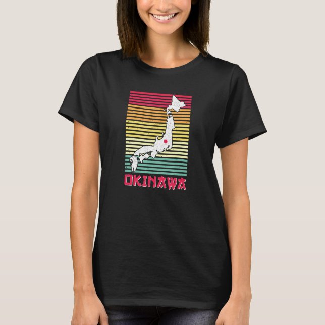 Retro Japanska ön och Okinawa T Shirt (Framsida)