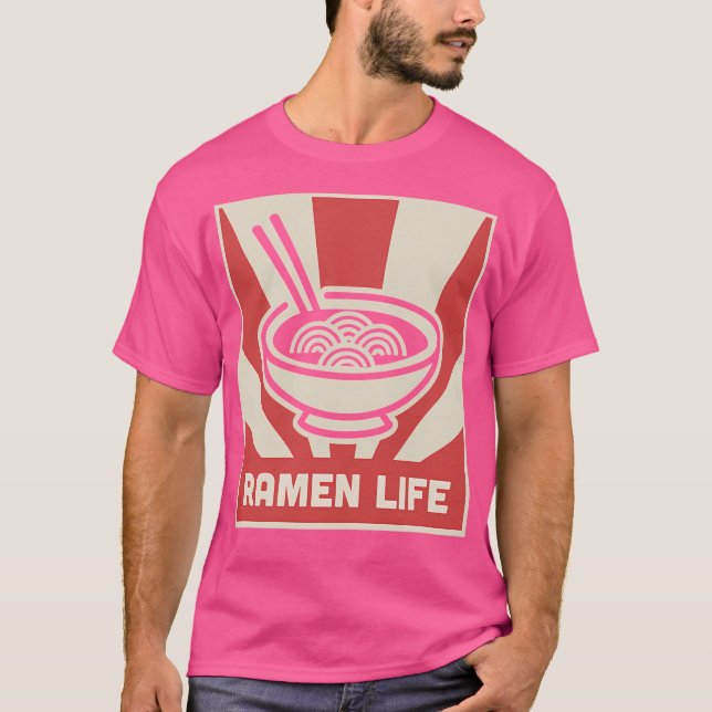 Retro Japanska Stil Ramen Life Poster T Shirt (Framsida)