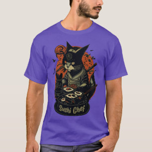 Retro JapanskaInspired Kattdjur Culinary Cat som S T Shirt
