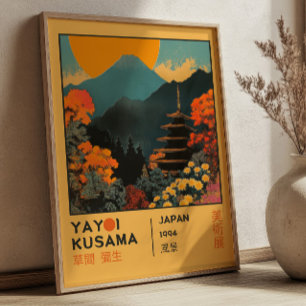 Retro Japanskt Landskap Yayoi Kusama Utställning Poster