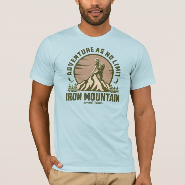 Retro Järn Mountain Hike T Shirt (Framsida)