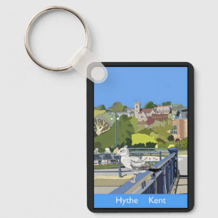 Retro järnvägsstil affisch av Hythe Kent England Nyckelring